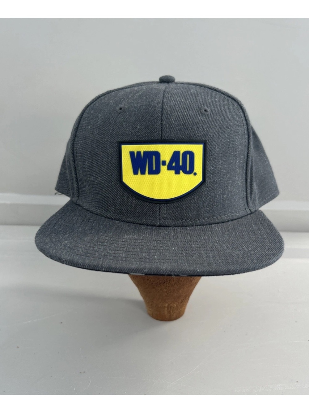 WD‑40 Gray SnapBack Hat 3D Embroidered Raised Logo Wool Blend Collectible Rare